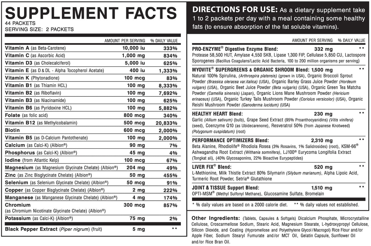 Myogenix Myovite 44 Packets