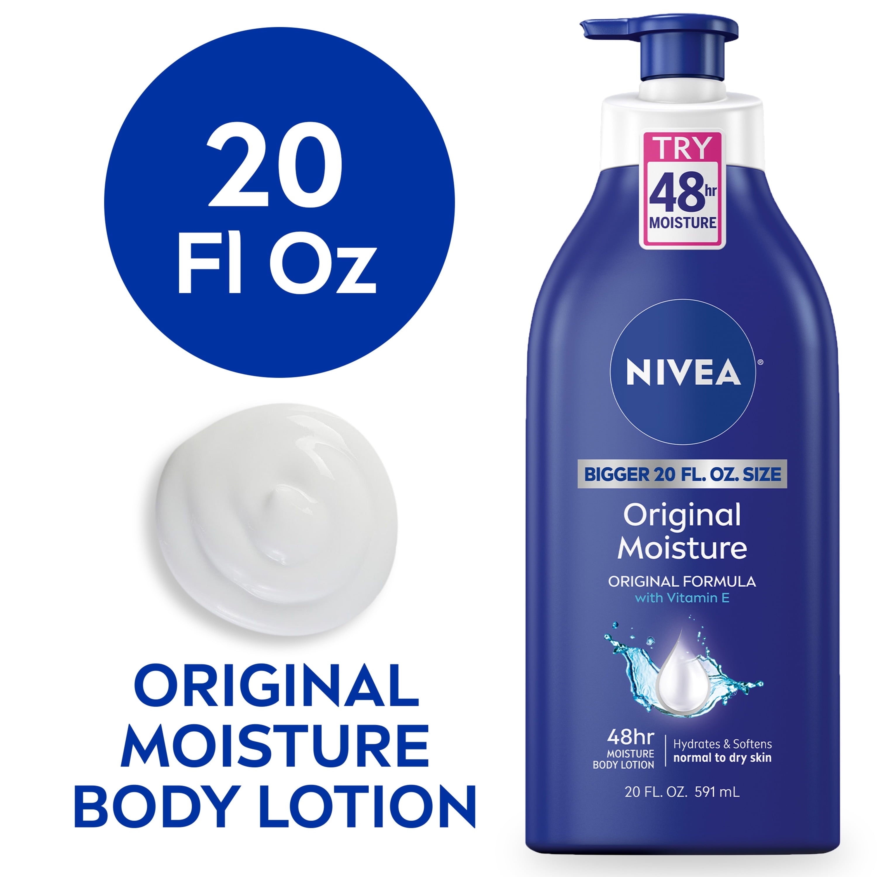 NIVEA Essentially Enriched Body Lotion for Dry Skin, 20 Fl Oz Pump Bottle