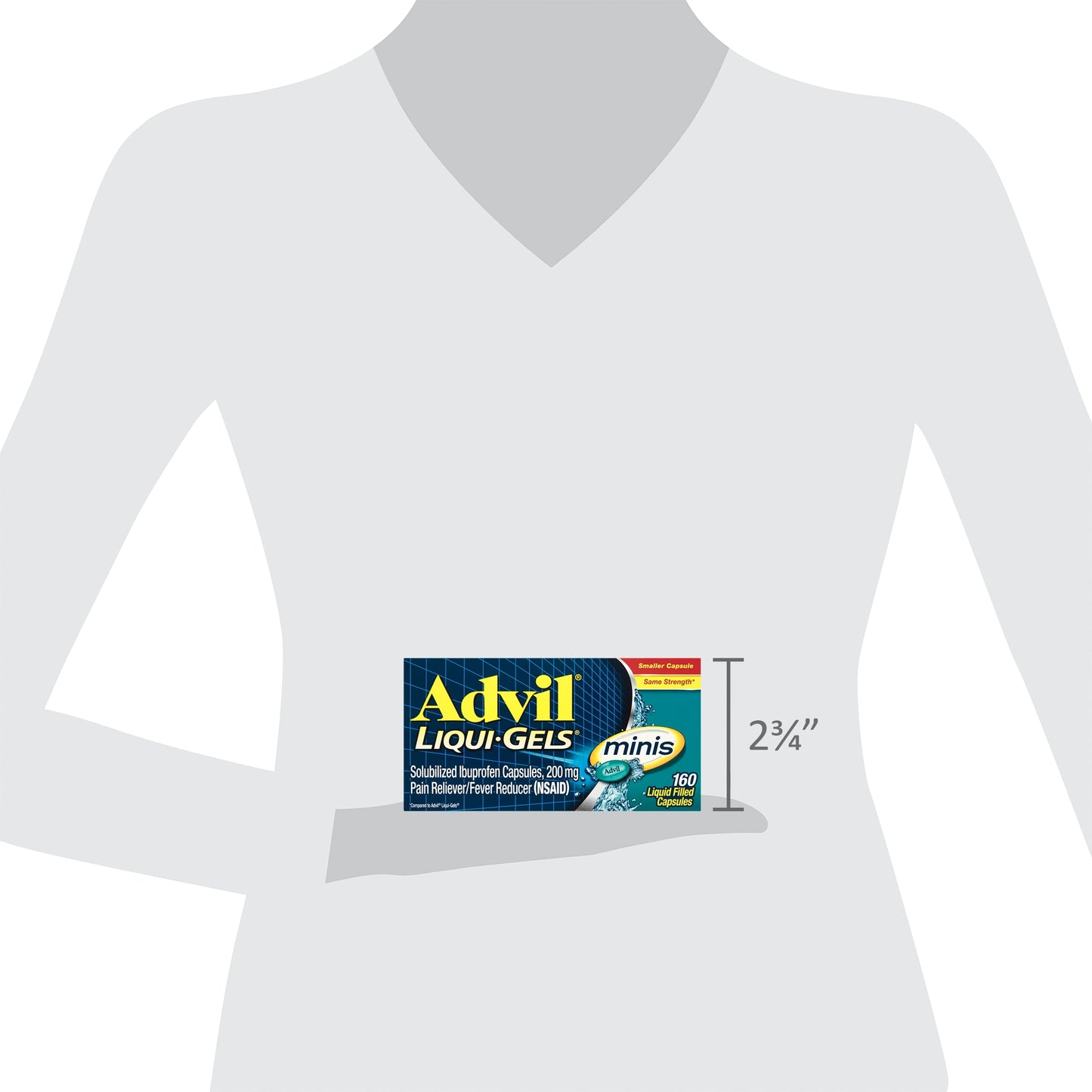 Advil Liqui-Gels Minis Pain and Headache Reliever Ibuprofen, 200 Mg Liquid Filled Capsules, 160 Count