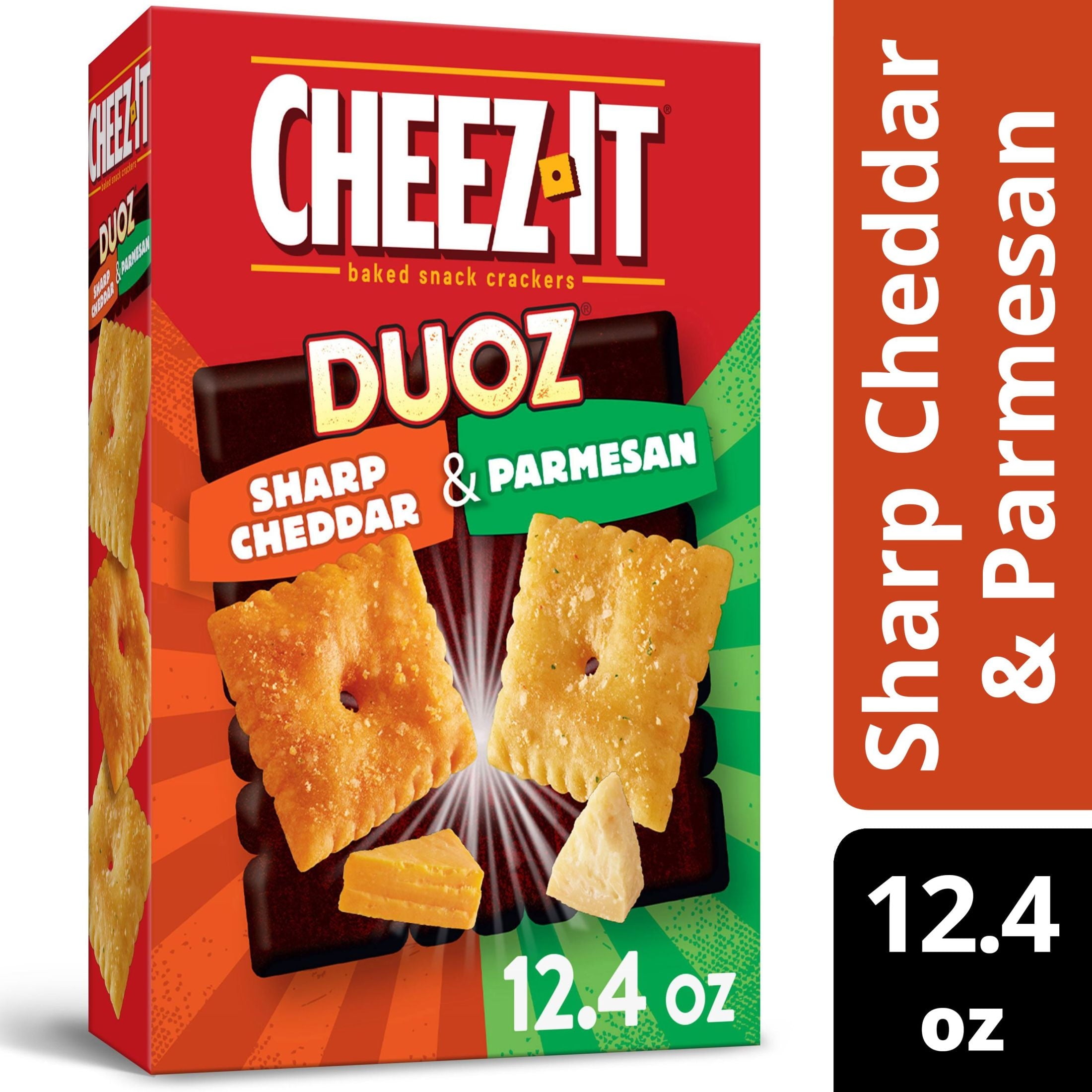 CheezIt DUOZ Sharp Cheddar and Parmesan Cheese Crackers, 12.4 oz