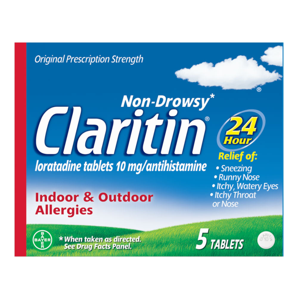 Claritin 24 Hour Non-Drowsy Allergy Medicine, Loratadine Antihistamine Tablets, 5 Ct