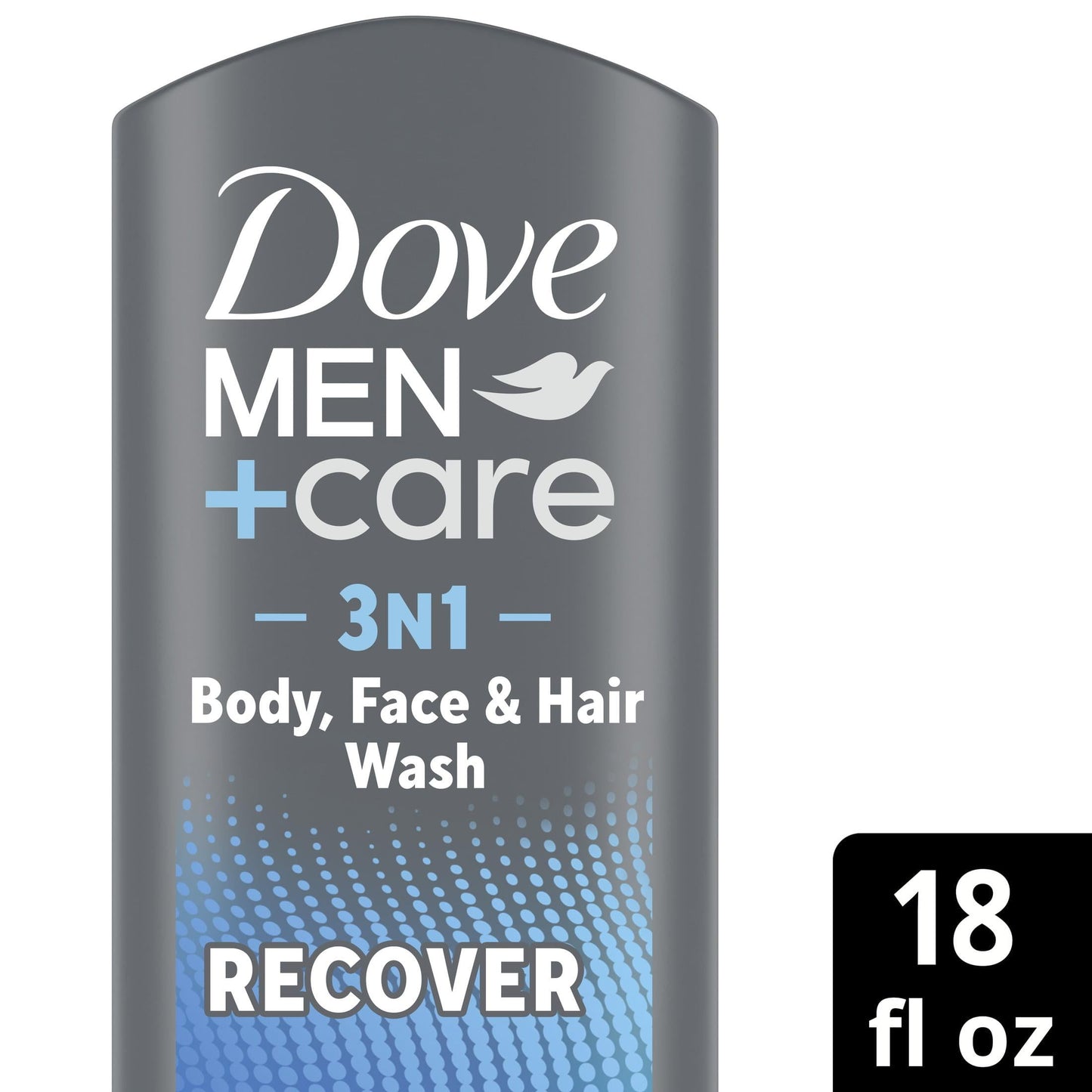 Dove Men+Care Recover Hydrating 3-in-1 Body Wash, Peppermint, 18 fl oz