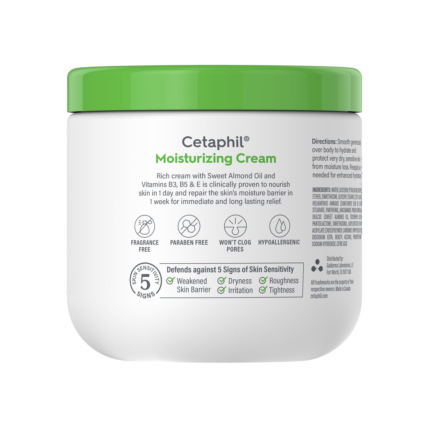 Cetaphil Moisturizing Cream for Dry to Very Dry, Sensitive Skin, 16 oz, Fragrance Free