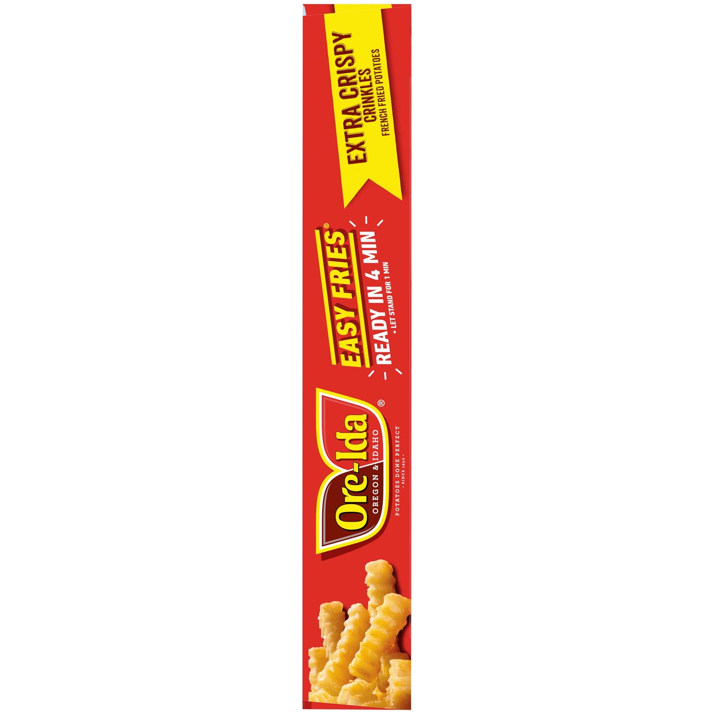 Ore-Ida Ready in 5 Extra Crispy Crinkle Cut Fries, French Fried Microwavable Frozen Potatoes, 4.75 oz Box