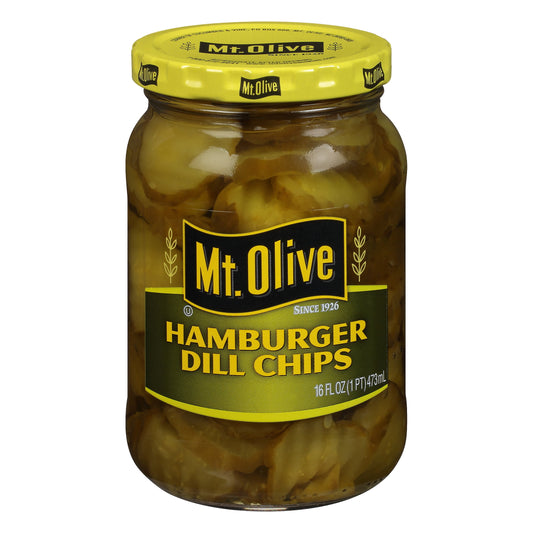 Mt. Olive Hamburger Dill Pickle Chips 16 fl oz Jar