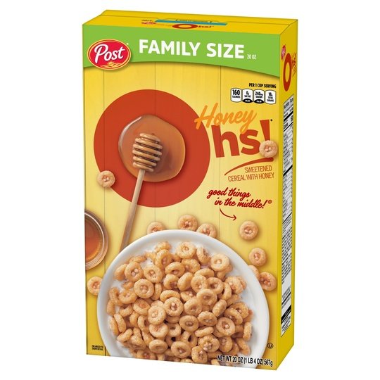 Honey Ohs! Cereal, 20 OZ Family Size Cereal Box