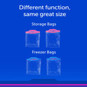 Ziploc® Brand Freezer Bags with New Stay Open Design, Quart, 75, Patented Stand-up Bottom, Easy to Fill Freezer Bag, Unloc a Free Set of Hands in the Kitchen, Microwave Safe, BPA Free