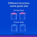 Ziploc Storage Gallon Bag, Stay Open Design, Grip 'n Seal Technology, Reusable, 60 Count