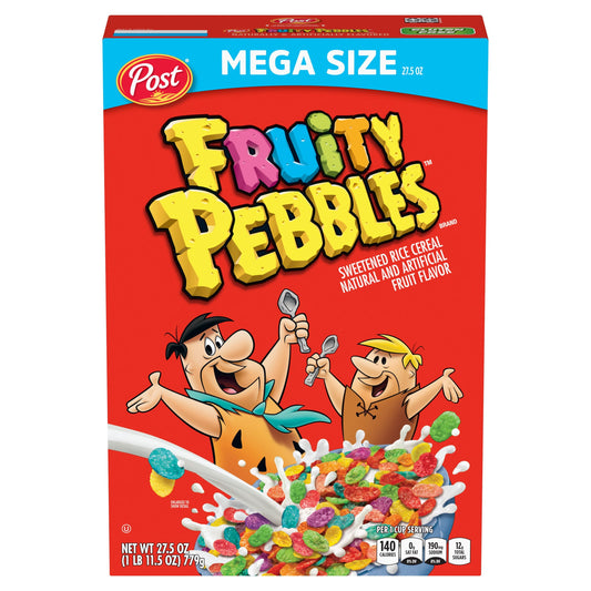 Post Fruity PEBBLES Cereal, 27.5 OZ Box
