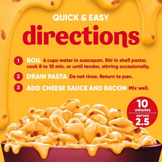 Velveeta Shells and Cheese Bacon Macaroni and Cheese Dinner, 10.3 oz Box