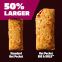 Hot Pockets Frozen Snacks, Big and Bold Double Pepperoni Pizza, 2 Giant Sandwiches