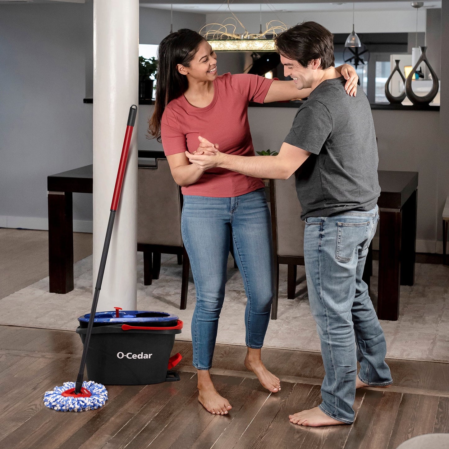 O-Cedar EasyWring RinseClean Spin Mop and Bucket System, Hands-Free System