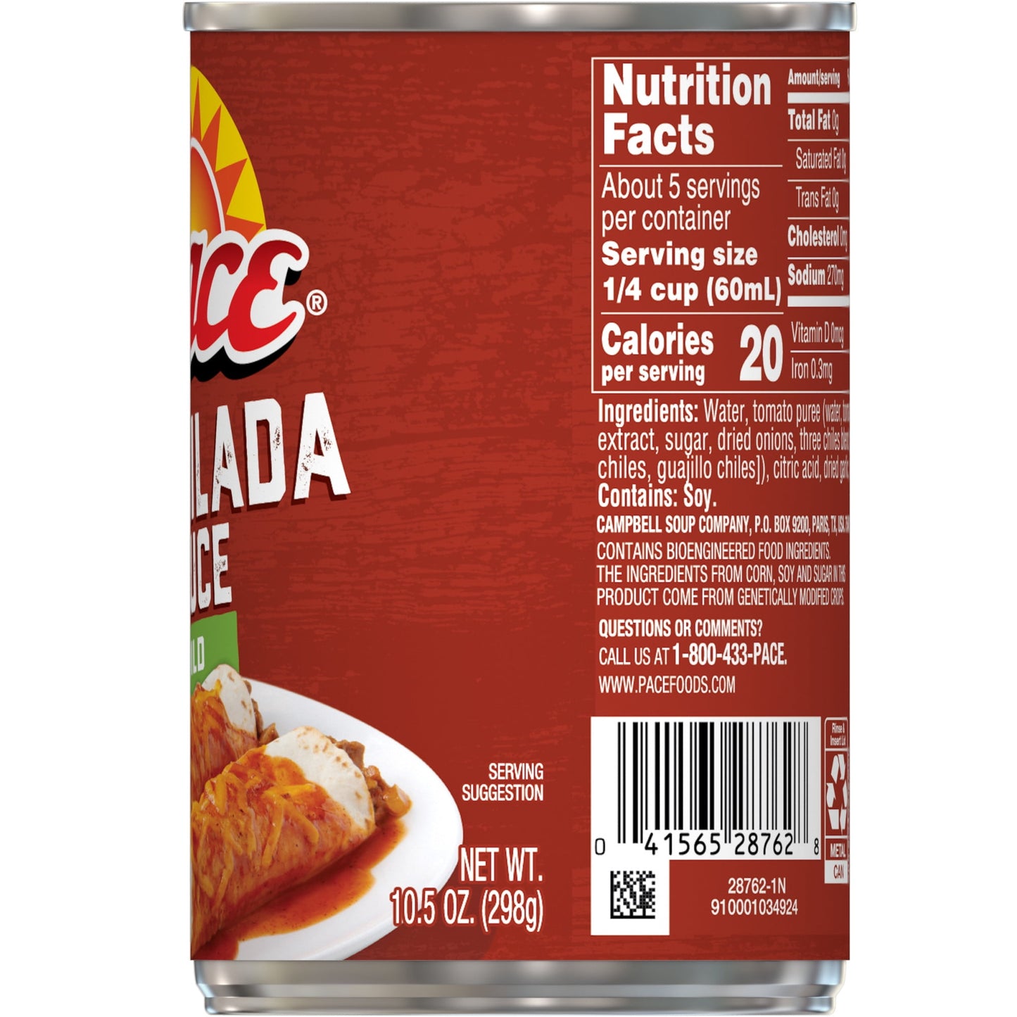 Pace Mild Red Enchilada Sauce, 10.5 oz Can