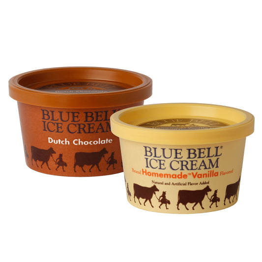 Blue Bell Dutch Chocolate and Homemade Vanilla Ice Cream Cups, 12 Count