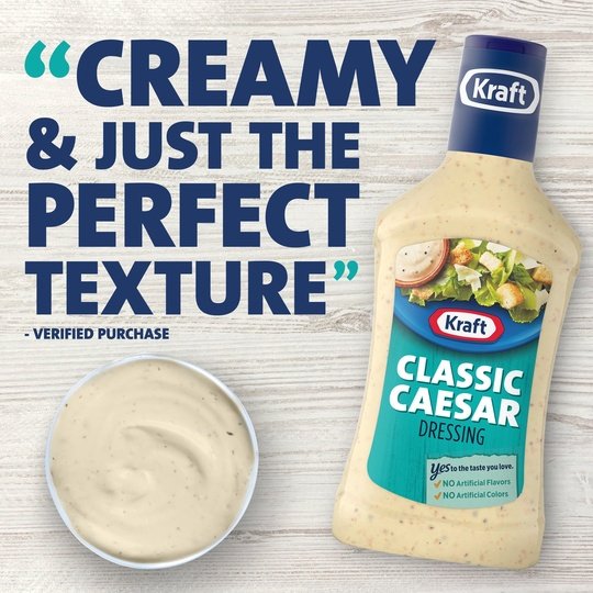 Kraft Classic Caesar Salad Dressing, 16 fl oz Bottle