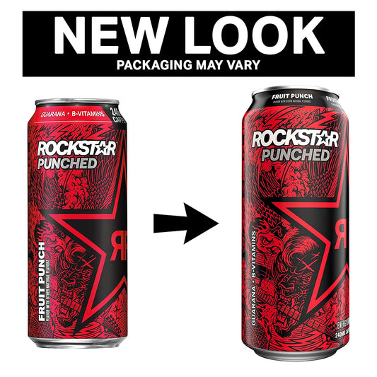 Rockstar Punched Fruit Punch Energy Drink, 16 oz Can