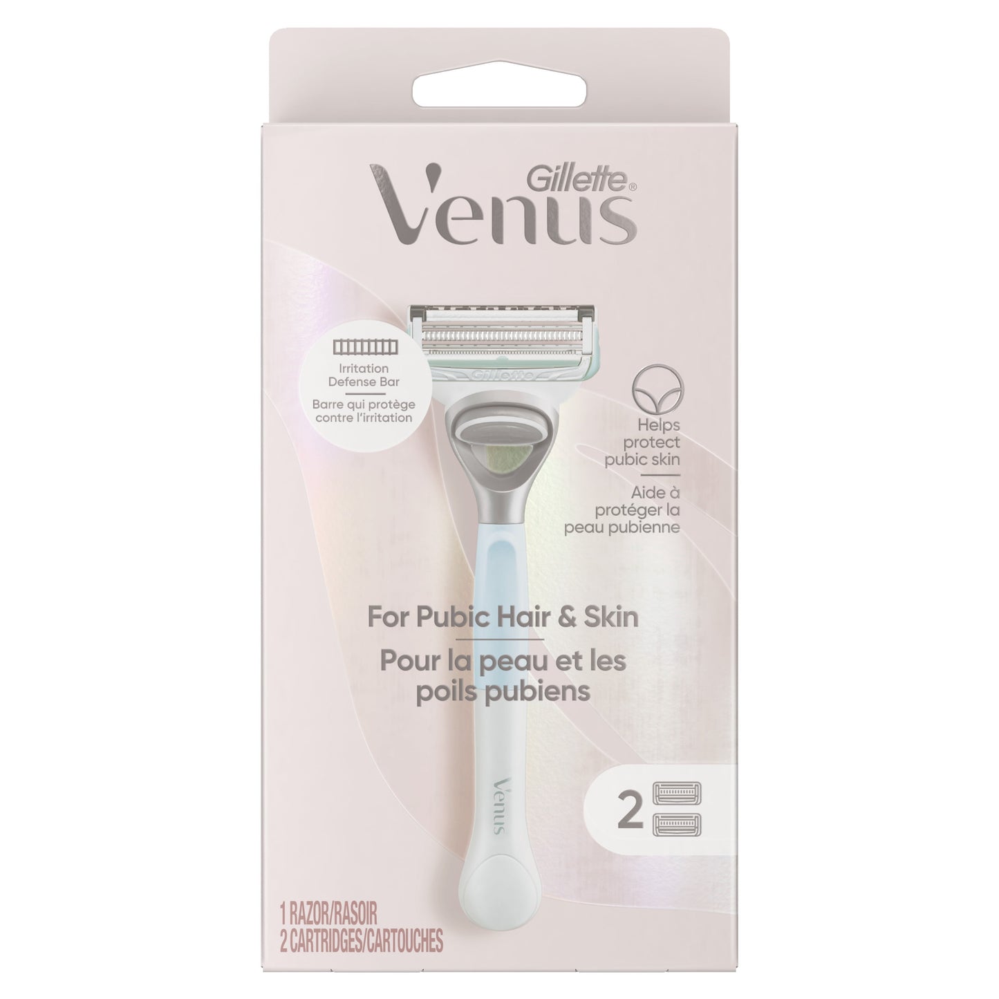 Gillette Venus for Pubic Hair and Skin, Women's Razor Handle and 2 Blade Refills