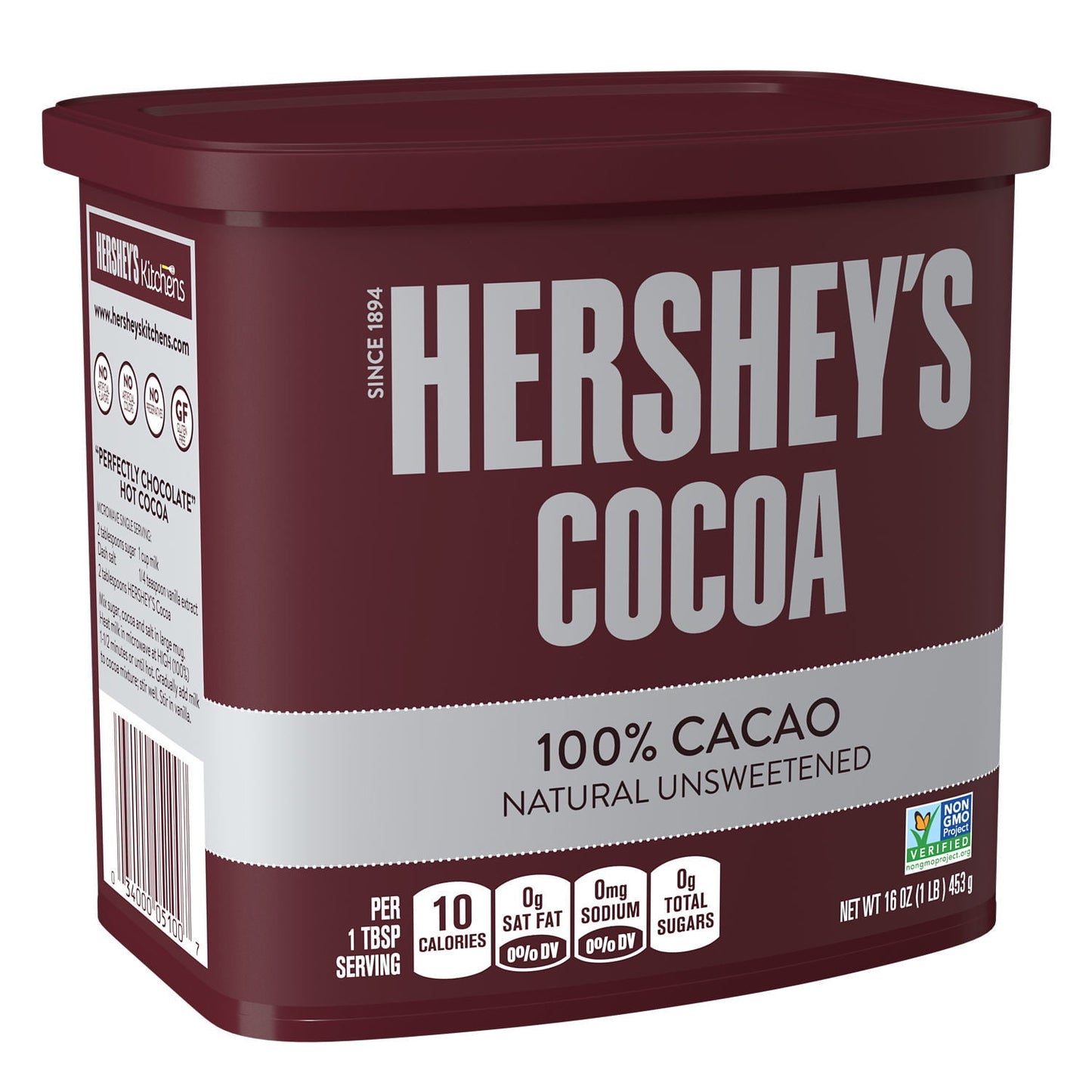 Hershey's Natural Unsweetened Cocoa Powder, Can 16 oz