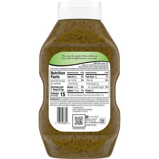 Heinz Sweet Relish, 26 fl oz Bottle