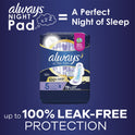 Always Ultra Thin Overnight Pads with Wings, Size 5, Extra Heavy Overnight Absorbency, 46 CT
