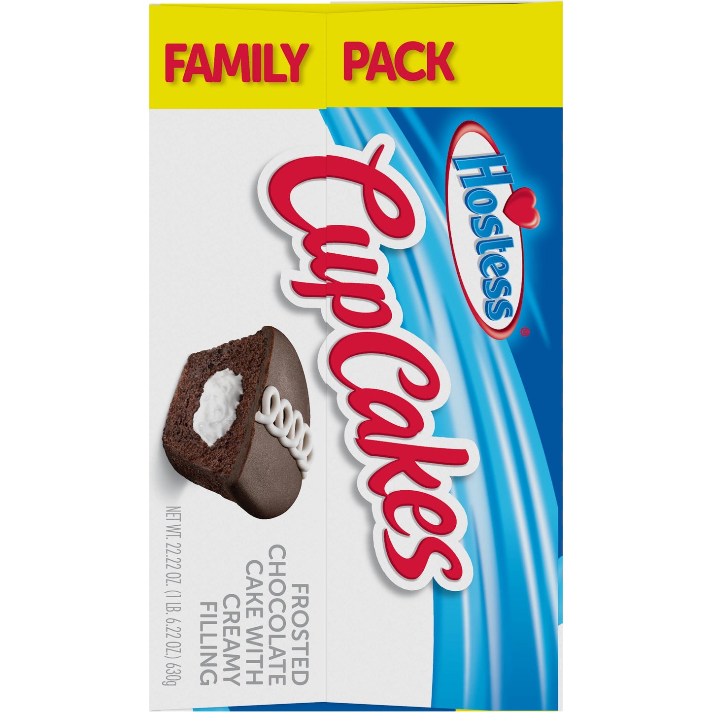 HOSTESS Chocolate Cupcakes, Creamy Filling, Chocolate Snack Cakes, Family Pack - 14 Count / 22.22 oz