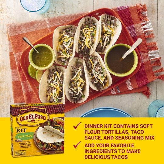 Old El Paso Soft Taco Dinner Kit, Easy Meal Prep, 12.5 oz.