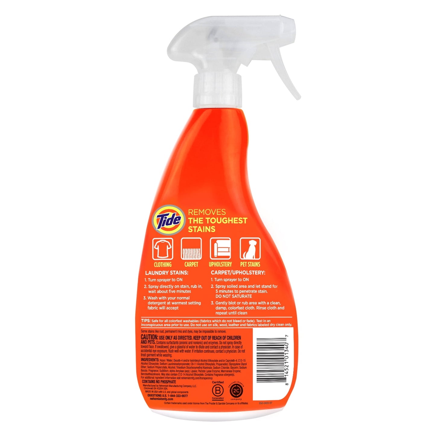 Tide Rescue Plus Oxi Laundry Stain Remover and Carpet Cleaning Spray and Wash, Spot Cleaner, 22 fl oz