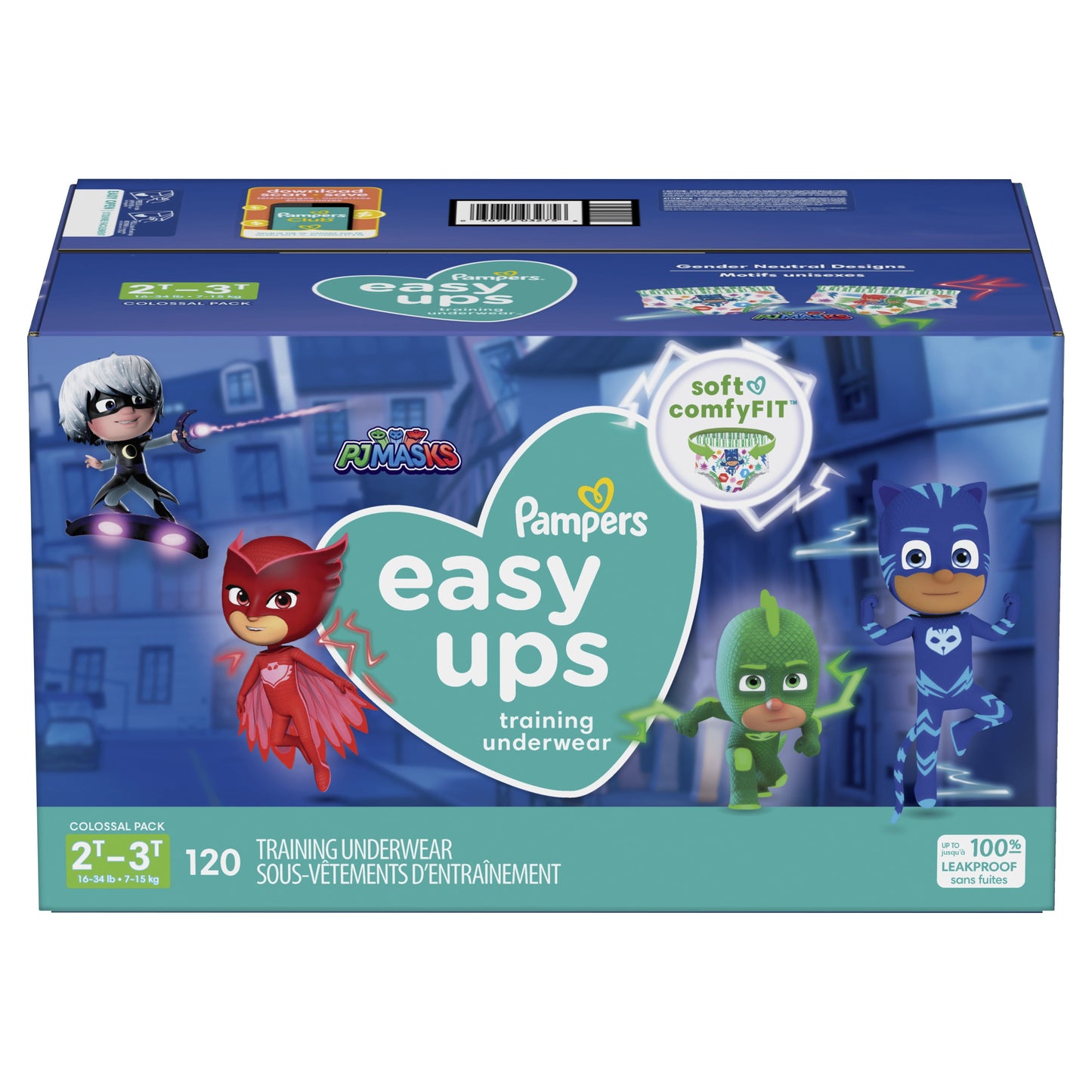 Pampers Easy Ups PJ Mask Training Pants Toddler Boys Size 2T/3T 120 Count