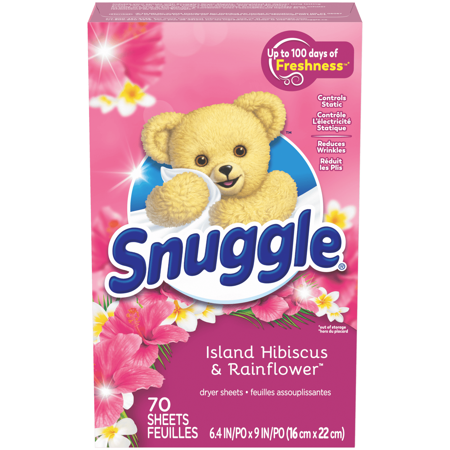 Snuggle  Fabric Softener Dryer Sheets, Island Hibiscus & Rainflower, 70 Count