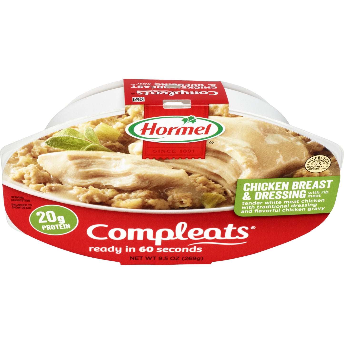 HORMEL COMPLEATS Chicken & Dressing, Shelf-Stable 9.5 oz Plastic Tray