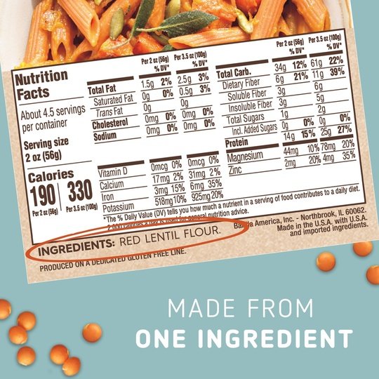 Barilla Gluten Free Red Lentil Penne Pasta, 8.8 oz