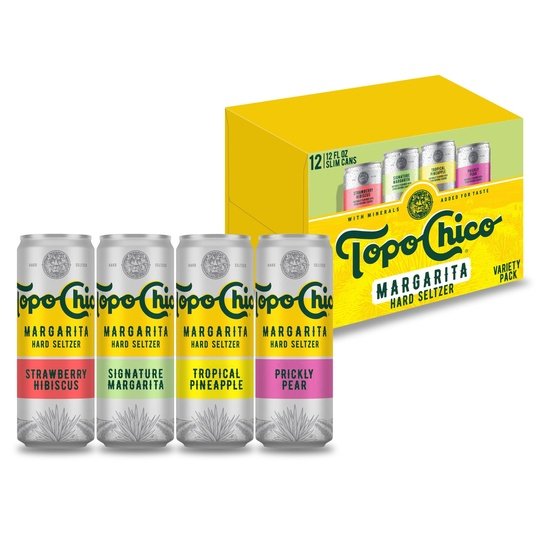 Topo Chico Margarita Variety Pack Hard Seltzer, 12 Pack, 12 fl oz Cans, 4.5% ABV