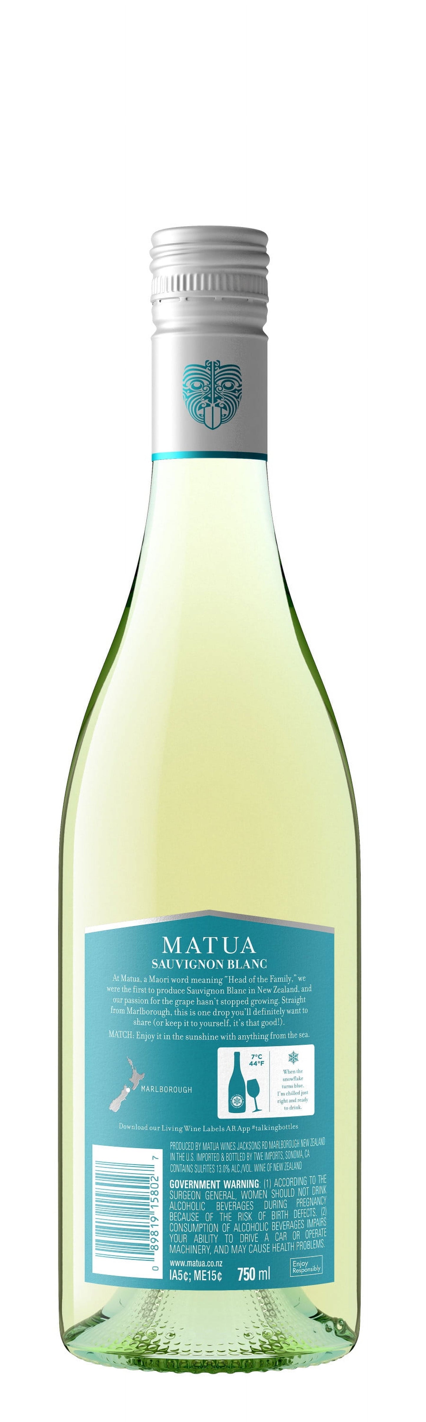 Matua New Zealand Sauvignon Blanc White Wine, 750ml Bottle, 13% ABV
