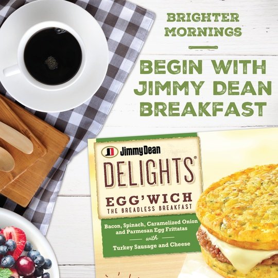 Jimmy Dean Delights Egg'wich Parmesan Egg Frittatas Turkey Sausage and Cheese, 4 count (Frozen)