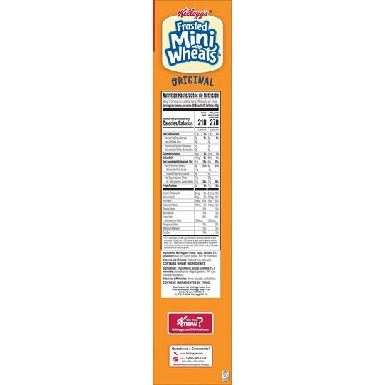 Kellogg's Frosted Mini-Wheats Original Cold Breakfast Cereal, Mega Size, 34 oz Box