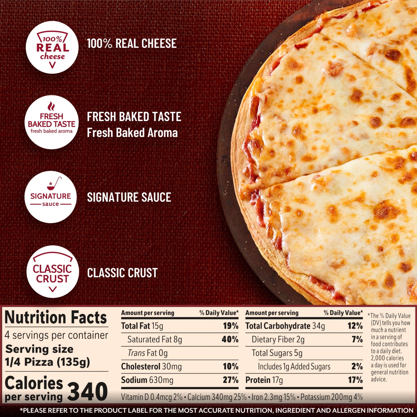 DiGiorno Frozen Pizza, Cheese-Lovers Classic Crust Pizza with Tomato Sauce, 19.1 oz (Frozen)