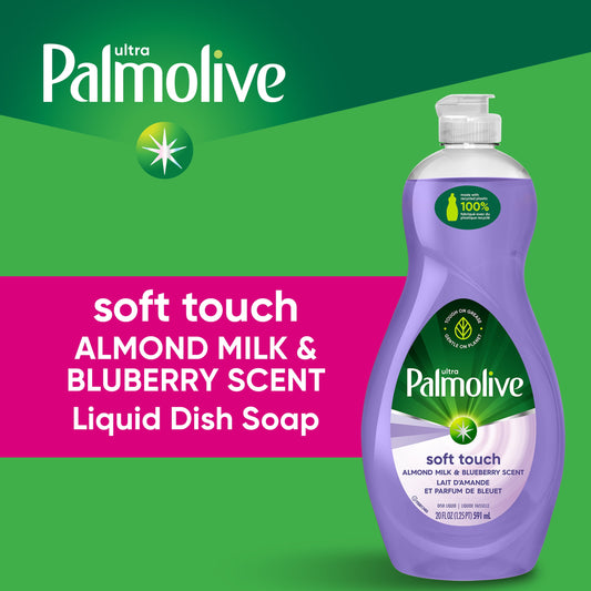 Palmolive Liquid Dish Soap, Almond and Blueberry Scent, 20 Fluid Ounce