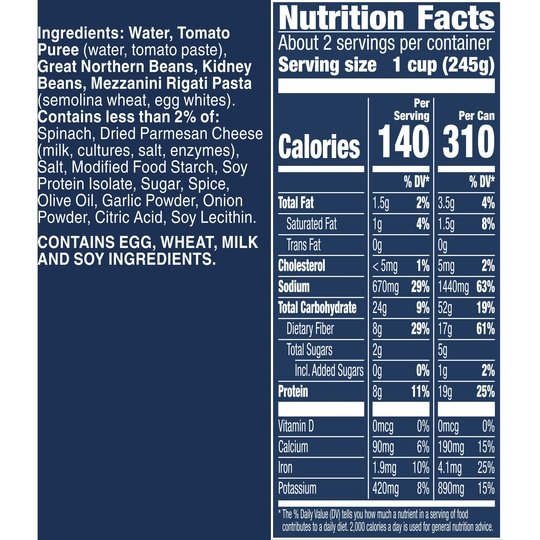 Progresso Italian-Style Bean & Pasta Protein Soup, Vegetarian, 18.5 oz.