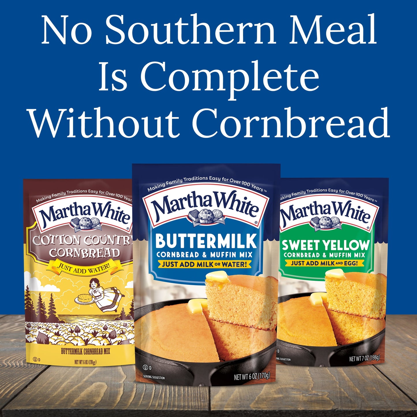 Martha White Cotton Country Buttermilk Cornbread Mix, 6 Oz Pouch