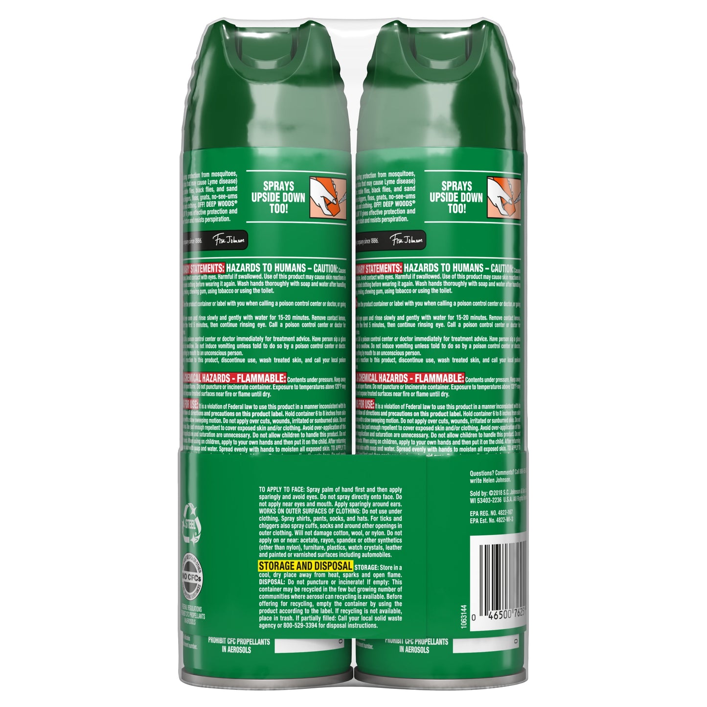 OFF! Deep Woods Insect Repellent V, Biting Insect Spray for Outdoor Use, 9 oz, 2 Count