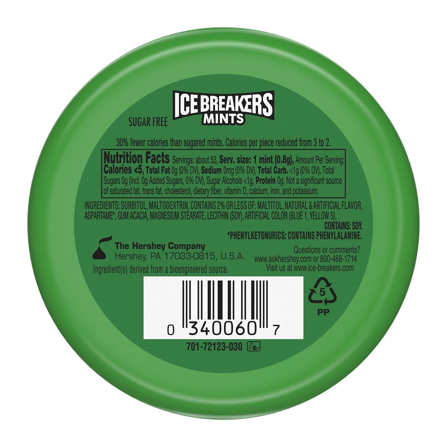 Ice Breakers Spearmint Sugar Free Mints, Tin 1.5 oz