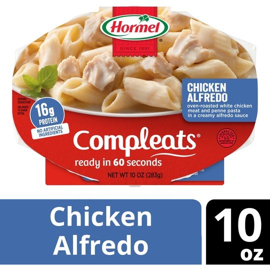 HORMEL COMPLEATS Chicken Alfredo, Shelf Stable, 10 oz Plastic Tray