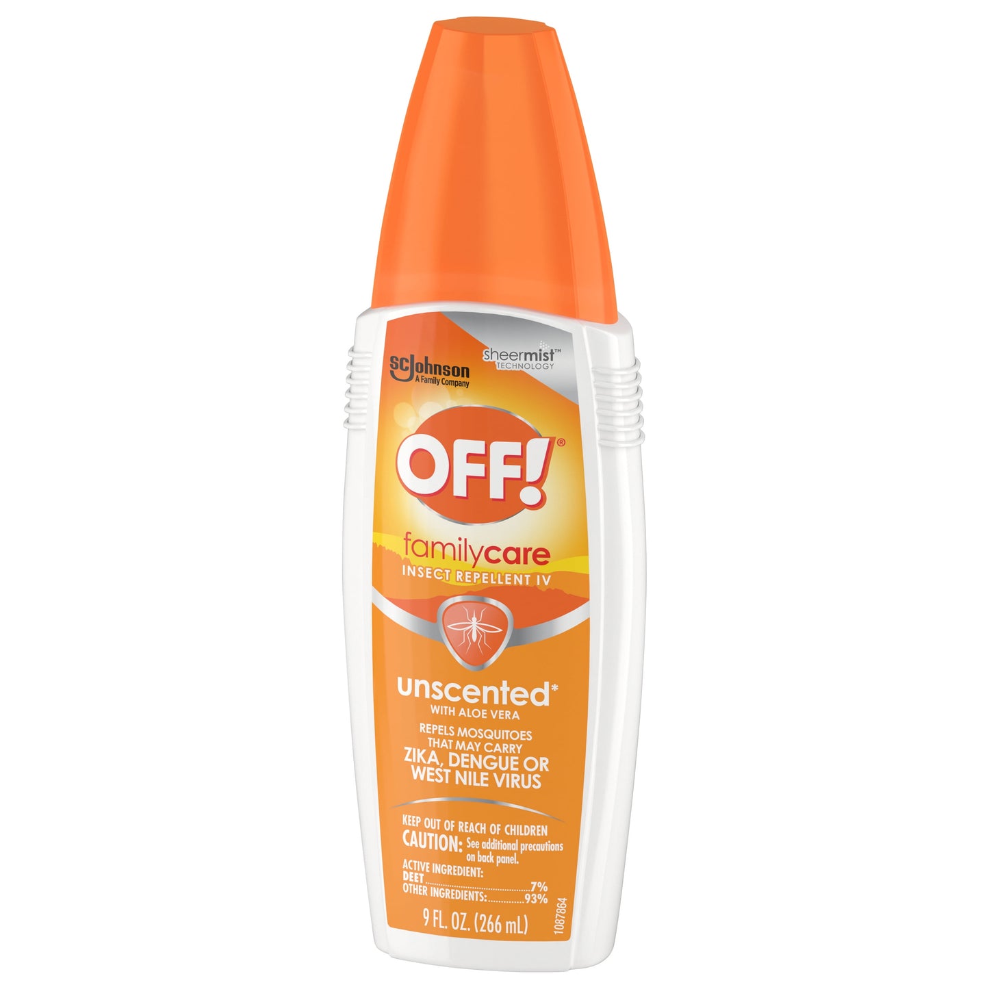 OFF! FamilyCare Mosquito Repellent Unscented Bug Spray, 9 oz