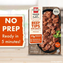 HORMEL SQUARE TABLE Slow Simmered Beef Tips & Gravy, Beef Shoulder Cuts,  Refrigerated Entrée, 15 oz Plastic Tray