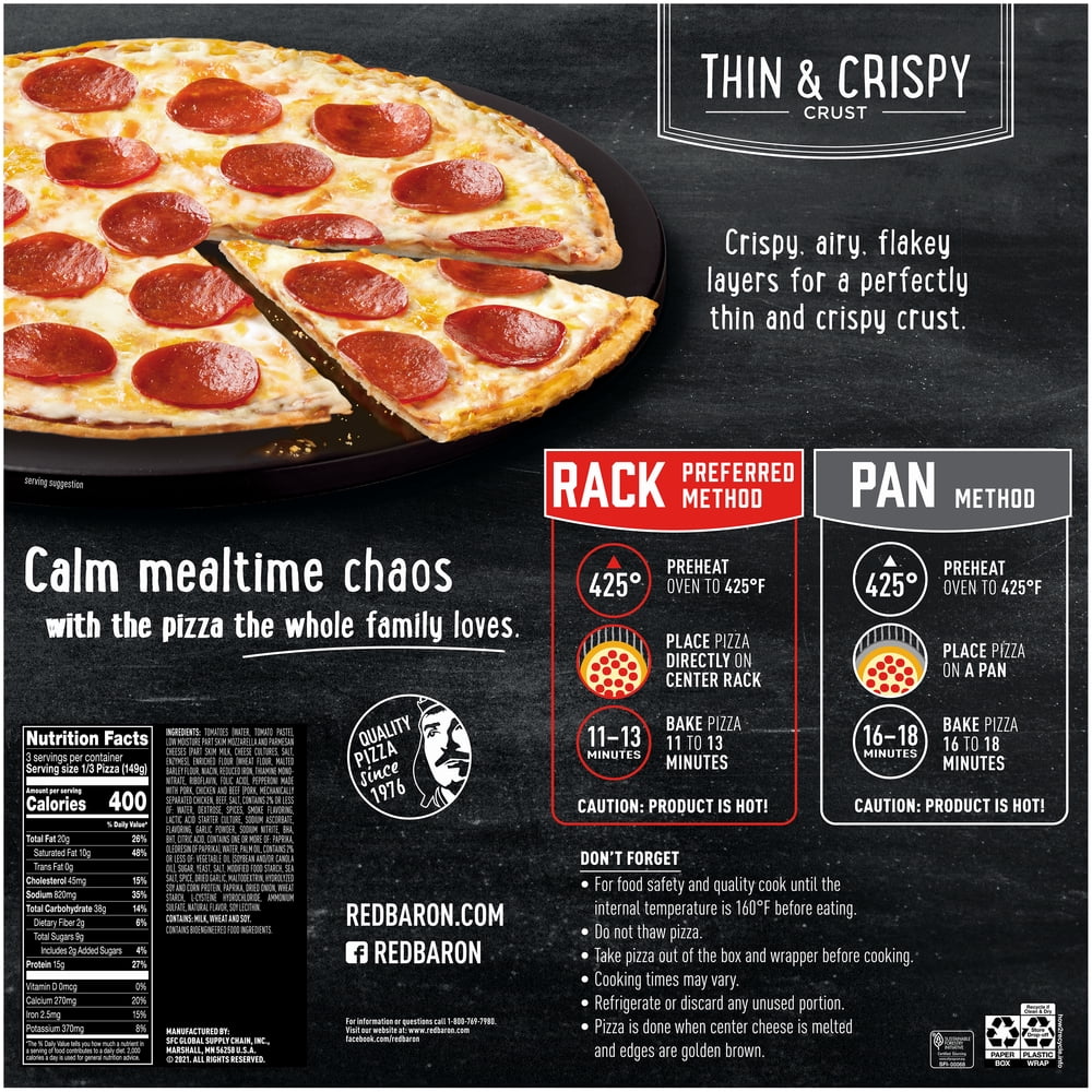 Red Baron Thin Crust Pepperoni Frozen Pizza 15.77oz