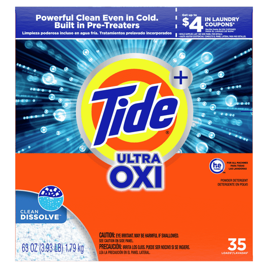 Tide Plus Ultra Oxi Powder Laundry Detergent, 35 Loads, 63 oz