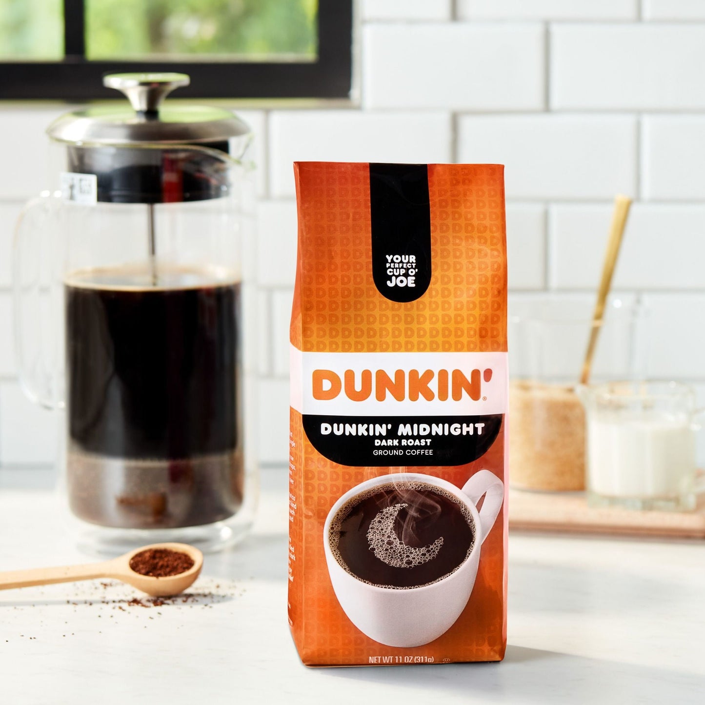 Dunkin Midnight Dark Roast Ground Coffee, 11 oz. Bag