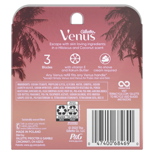 Venus Miami Sunset Comfort Glide, Women's Razor Refills, 4 Ct