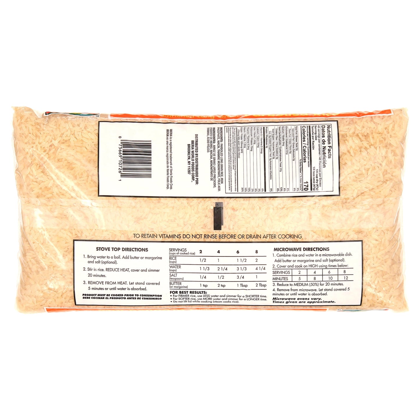 Iberia Parboiled Long Grain Rice, 5 lb