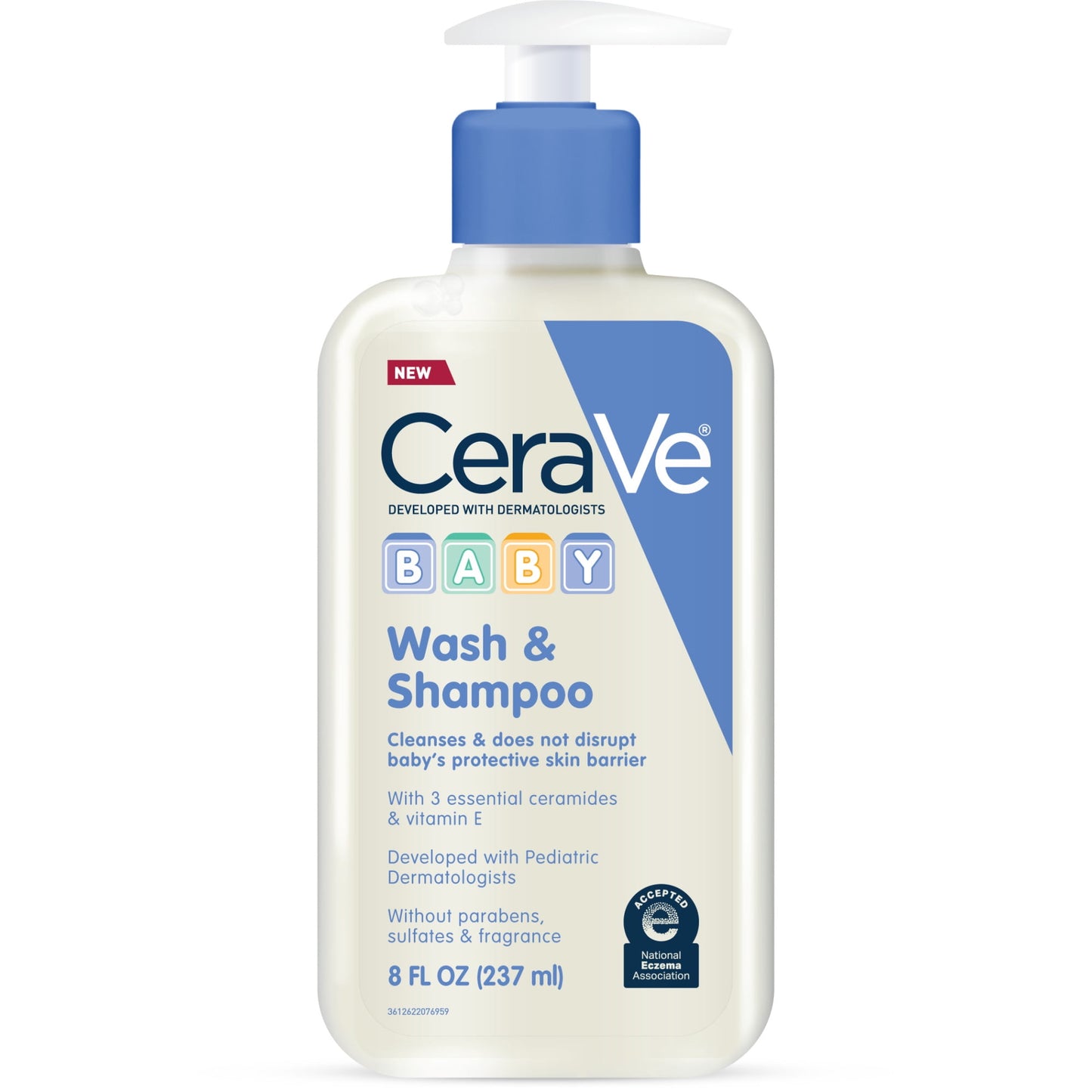 CeraVe Baby Body Wash and Baby Shampoo, Gentle Tear-Free Cleanser for Sensitive Skin, 8 fl oz